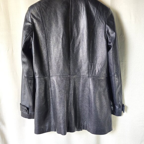 Siena Studio 100% Genuine Leather Lined Black Jacket size M - Picture 2 of 9